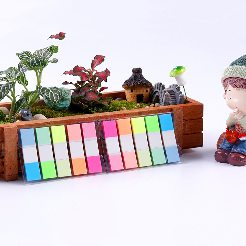 100 lehte Läbipaistev kleepmärkmed Memoleht Isekleepuv Järjehoidja Memokleebis Kool Kontoritarbed Markerpaber