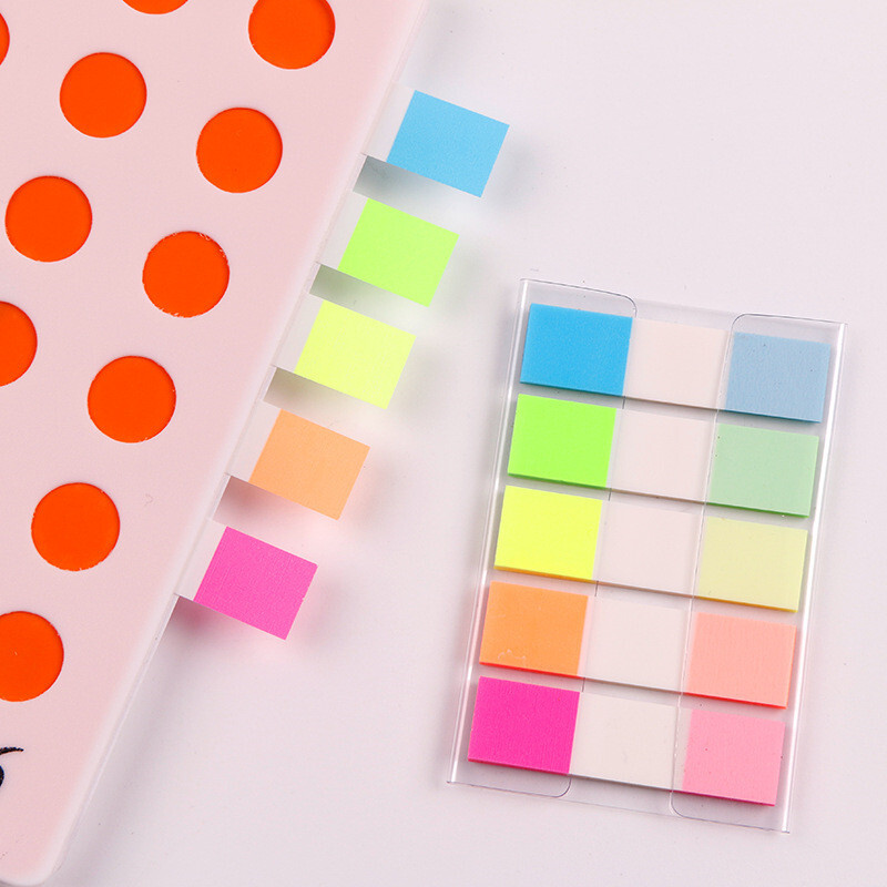 100 lehte Läbipaistev kleepmärkmed Memoleht Isekleepuv Järjehoidja Memokleebis Kool Kontoritarbed Markerpaber