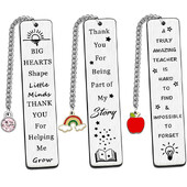 Semn de carte din oțel inoxidabil Cadou de sezon de absolvire Gravura cu laser Mulțumim Ziua Profesorului Cadouri comemorative Crăciun Metal