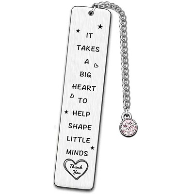 Semn de carte din oțel inoxidabil Cadou de sezon de absolvire Gravura cu laser Mulțumim Ziua Profesorului Cadouri comemorative Crăciun Metal