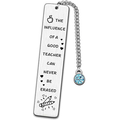 Semn de carte din oțel inoxidabil Cadou de sezon de absolvire Gravura cu laser Mulțumim Ziua Profesorului Cadouri comemorative Crăciun Metal