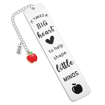 Semn de carte din oțel inoxidabil Cadou de sezon de absolvire Gravura cu laser Mulțumim Ziua Profesorului Cadouri comemorative Crăciun Metal