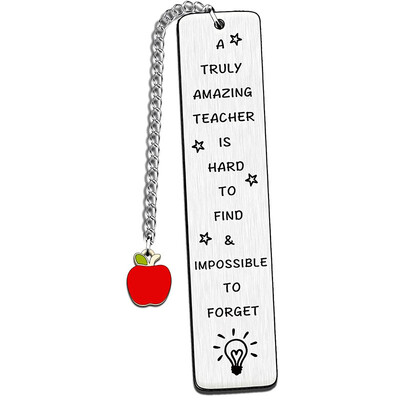 Semn de carte din oțel inoxidabil Cadou de sezon de absolvire Gravura cu laser Mulțumim Ziua Profesorului Cadouri comemorative Crăciun Metal