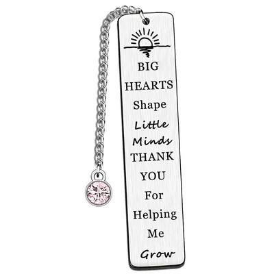 Semn de carte din oțel inoxidabil Cadou de sezon de absolvire Gravura cu laser Mulțumim Ziua Profesorului Cadouri comemorative Crăciun Metal