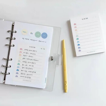 Νέα 50 Sheets Cute Colorful Clouds To Do List Planner Σημείωση μαθητή Χαρτί σημειωματάριο Pad Γραφική ύλη Σχολικά προμήθειες Κορεατικά χαρτικά