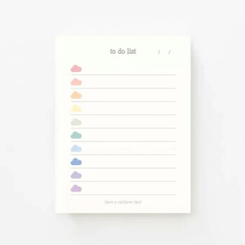 Νέα 50 Sheets Cute Colorful Clouds To Do List Planner Σημείωση μαθητή Χαρτί σημειωματάριο Pad Γραφική ύλη Σχολικά προμήθειες Κορεατικά χαρτικά