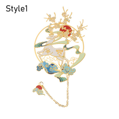 1PC Отметка в китайски стил Висулка с пискюл Ретро Щипка за книга Метална пагинационна маркировка Канцеларски материали Подарък за ученици Училищни офис консумативи