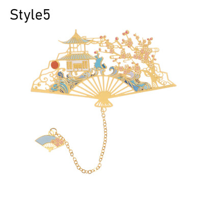 1PC Отметка в китайски стил Висулка с пискюл Ретро Щипка за книга Метална пагинационна маркировка Канцеларски материали Подарък за ученици Училищни офис консумативи