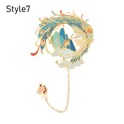 1PC Отметка в китайски стил Висулка с пискюл Ретро Щипка за книга Метална пагинационна маркировка Канцеларски материали Подарък за ученици Училищни офис консумативи