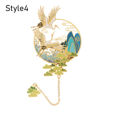 1PC Отметка в китайски стил Висулка с пискюл Ретро Щипка за книга Метална пагинационна маркировка Канцеларски материали Подарък за ученици Училищни офис консумативи