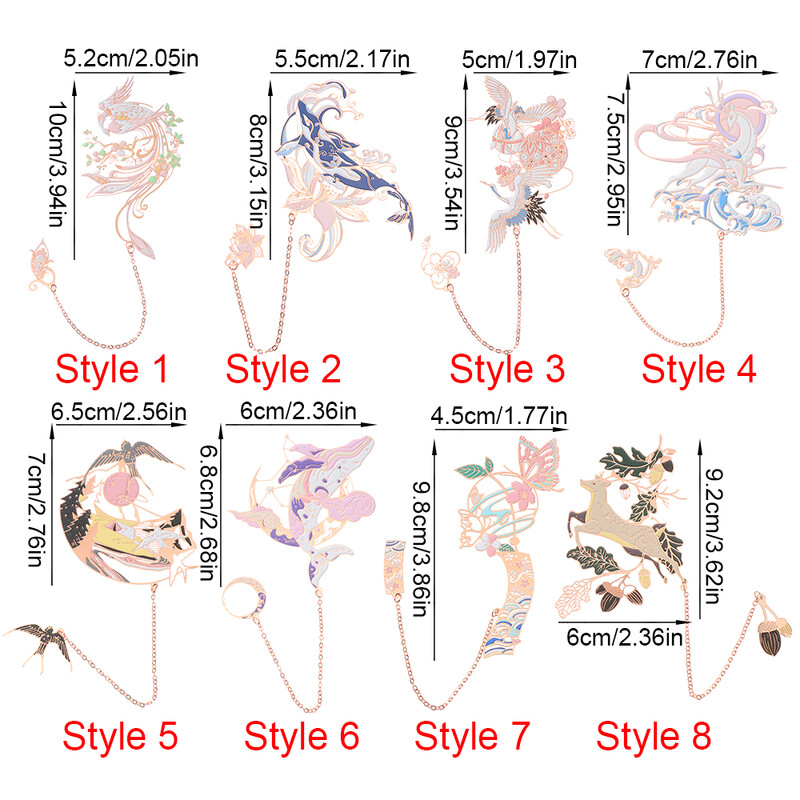 1PC Отметка в китайски стил Висулка с пискюл Ретро Щипка за книга Метална пагинационна маркировка Канцеларски материали Подарък за ученици Училищни офис консумативи