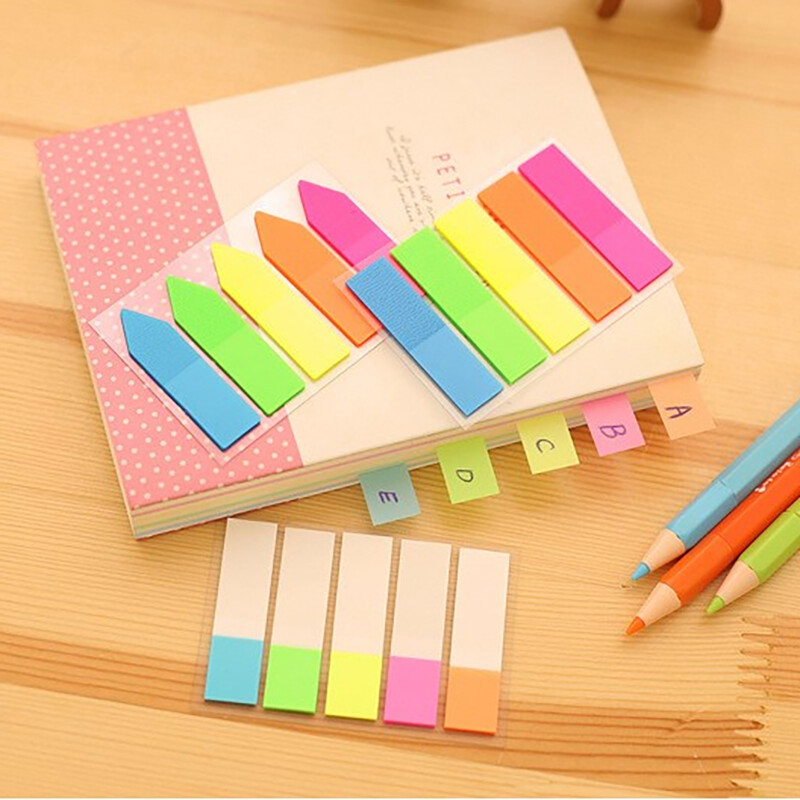 5 spalvų rodyklės skirtukai Dozatorius Planner Lipdukai Skirstuvas Biuro reikmenys Lipdukai 100 lapų / pakuotė Biuro, kultūros ir švietimo