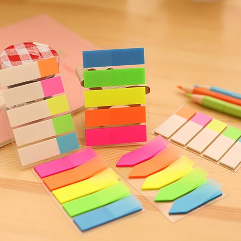 5 spalvų rodyklės skirtukai Dozatorius Planner Lipdukai Skirstuvas Biuro reikmenys Lipdukai 100 lapų / pakuotė Biuro, kultūros ir švietimo