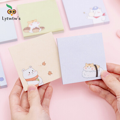 1 kom. Lytwtw`s Cute Kawaii Hamster Bear Ljepljive bilješke Memo Pad Oznaka Uredski pribor Školski pribor Planer Naljepnica