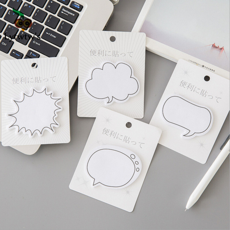 1 бр. Lytwtw's Cute Kawaii Dialog Sticky Notes Creative Notepad Memo Pads Офис Училищни пособия Канцеларски стикери Лепило