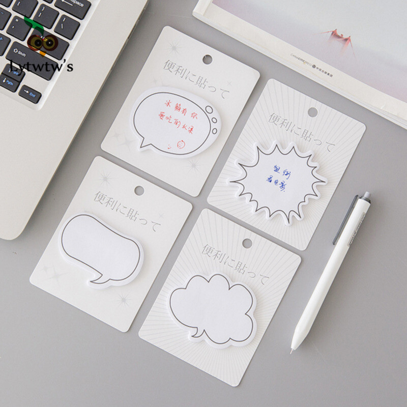 1 бр. Lytwtw's Cute Kawaii Dialog Sticky Notes Creative Notepad Memo Pads Офис Училищни пособия Канцеларски стикери Лепило