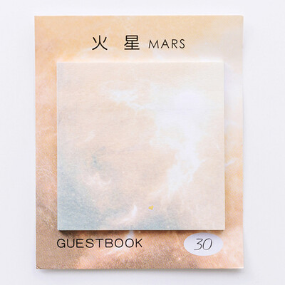 30 листа Planet Universe Creative Notepad Разкъсваеми лепкави бележки Аксесоари за офиси Индекс Стикери Канцеларски материали Консумативи за дневник