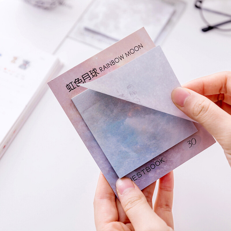 30 листа Planet Universe Creative Notepad Разкъсваеми лепкави бележки Аксесоари за офиси Индекс Стикери Канцеларски материали Консумативи за дневник