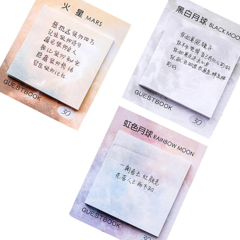 30 листа Planet Universe Creative Notepad Разкъсваеми лепкави бележки Аксесоари за офиси Индекс Стикери Канцеларски материали Консумативи за дневник