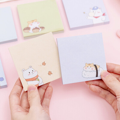 Bijeli medvjed Memo Pad Hrčak Ljepljive bilješke Naljepnice Naljepnice Scrapbooking DIY Kawaii Notepad Dnevnik Papirnice Školski pribor