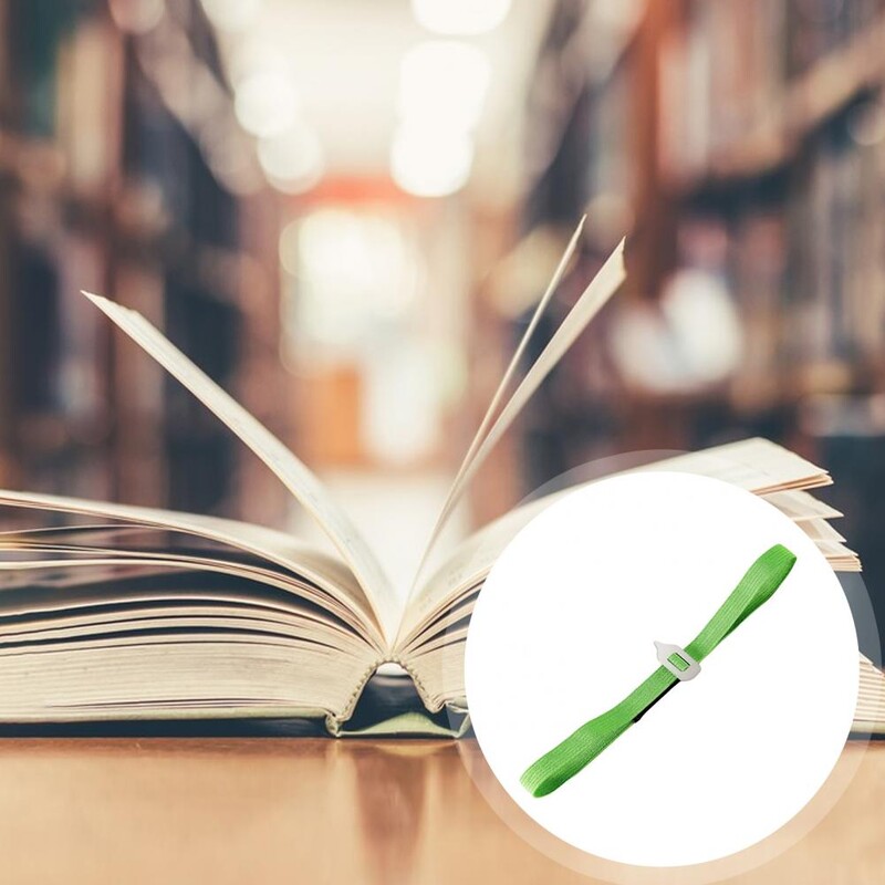 Отметка с мека найлонова каишка Практична метална показалка Еластични отметки Без отпечатък Инструмент за намиране на възли за четене за ефективно четене