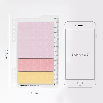 1 tk KOKUYO lahtiste lehtede registri kleebis Memo Pad Macaron värviline punktiirruudustik kleebis Kawaii kleepmärkme kirjatarbed
