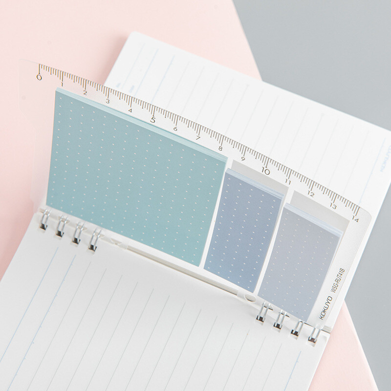 1 tk KOKUYO lahtiste lehtede registri kleebis Memo Pad Macaron värviline punktiirruudustik kleebis Kawaii kleepmärkme kirjatarbed