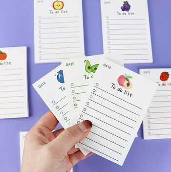 50 φύλλα Cute Fruit Memo Pad Kawaii Sticky To do List Σημειώσεις για κορίτσι Ημερολόγιο DIY Διακοσμητικό σχολικό σημειωματάριο Χαρτικά