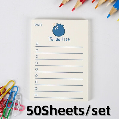 50 lapų mielas vaisinis užrašų knygelė Kawaii lipni darbų sąrašo užrašai Merginos dienoraštis „Pasidaryk pats“ Dekoratyvinis mokyklinis sąsiuvinis raštinės reikmenys