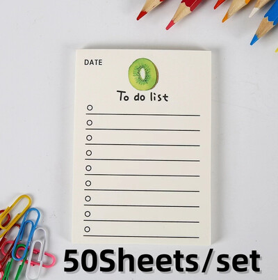 50 lapų mielas vaisinis užrašų knygelė Kawaii lipni darbų sąrašo užrašai Merginos dienoraštis „Pasidaryk pats“ Dekoratyvinis mokyklinis sąsiuvinis raštinės reikmenys