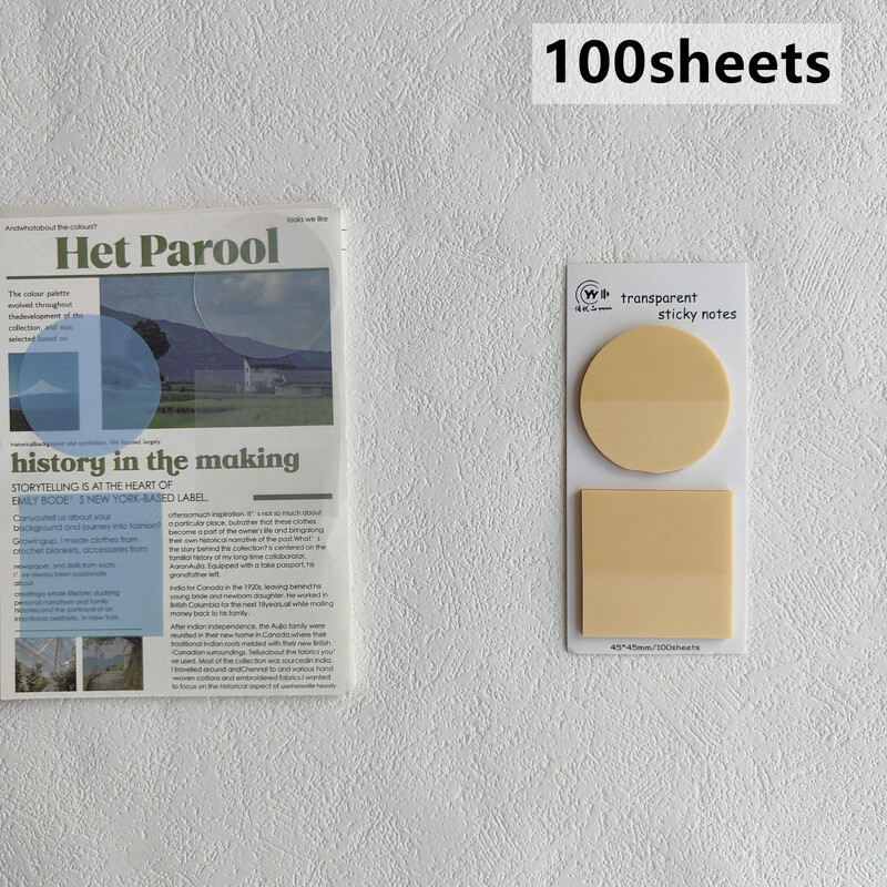 100 listova prozirnih ljepljivih bilješki, naljepnica, blokova za bilješke, papira, prozirne bilježnice, školskog pribora, uredskog pribora