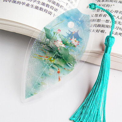 1 бр. Сладка класическа креативна отметка Китайски вятър Естествени колекционерски предмети Листа Вени Отметки Творчески канцеларски материали