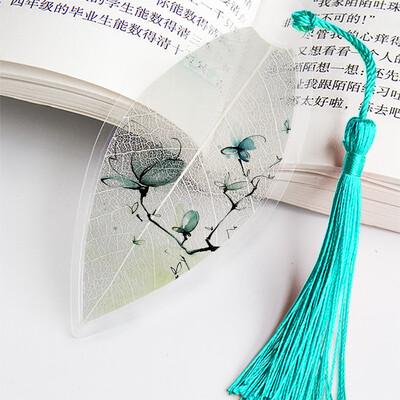1 бр. Сладка класическа креативна отметка Китайски вятър Естествени колекционерски предмети Листа Вени Отметки Творчески канцеларски материали