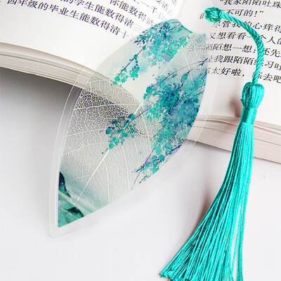 1 бр. Сладка класическа креативна отметка Китайски вятър Естествени колекционерски предмети Листа Вени Отметки Творчески канцеларски материали