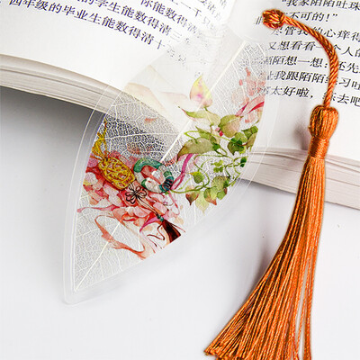 1 бр. Сладка класическа креативна отметка Китайски вятър Естествени колекционерски предмети Листа Вени Отметки Творчески канцеларски материали