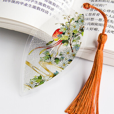 1 бр. Сладка класическа креативна отметка Китайски вятър Естествени колекционерски предмети Листа Вени Отметки Творчески канцеларски материали