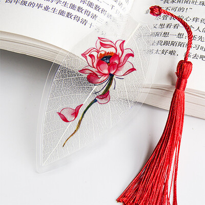 1 бр. Сладка класическа креативна отметка Китайски вятър Естествени колекционерски предмети Листа Вени Отметки Творчески канцеларски материали