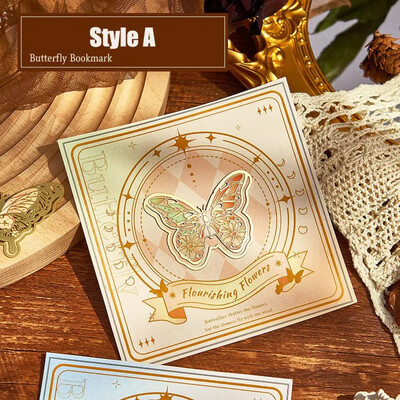 Отметка с пеперуда в китайски стил Висулка с пискюл Ретро щипка за книга Метална маркировка за страници Подарък за ученик Канцеларски материали Училищни офис принадлежности