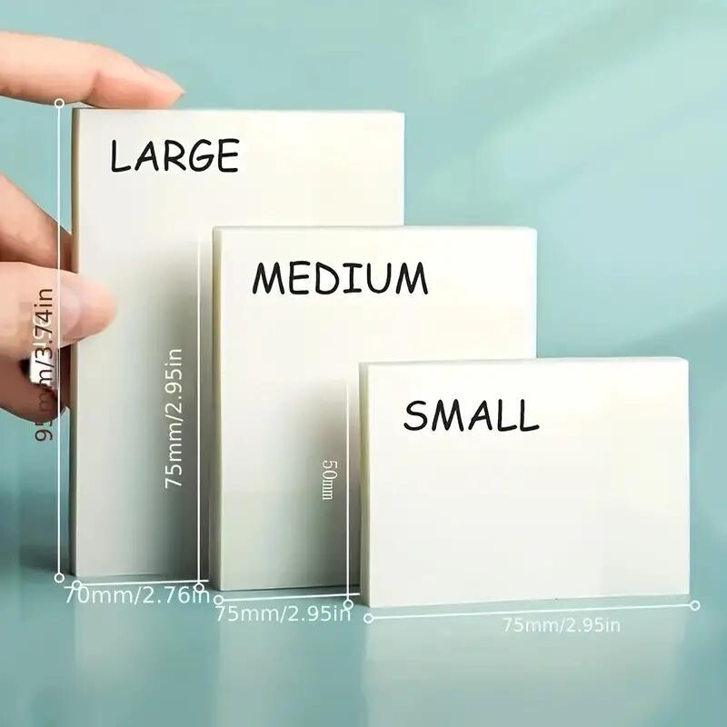 Прозрачни лепкави бележки, записваема минималистична хартия за бележки, може да се използва за бележки няколко пъти, 50 листа