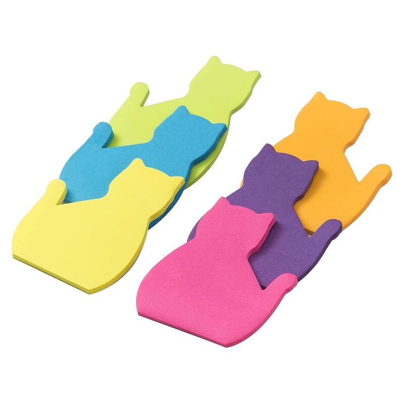 240 listova ljepljivih bilješki u obliku mačke, 8 boja, svijetlih šarenih ljepljivih blokova, 30 listova/bloka