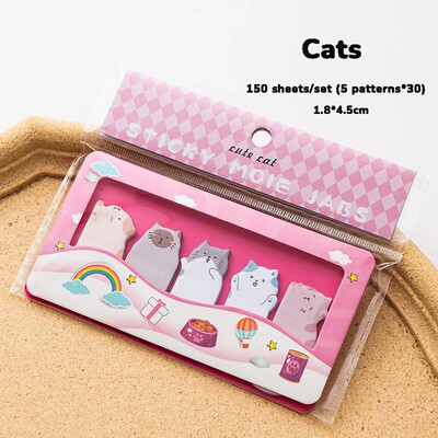 150 листа/комплект Карикатури Животни Лепящи бележки Класифицирани индексиращи стикери Отметки Бележници Канцеларски материали