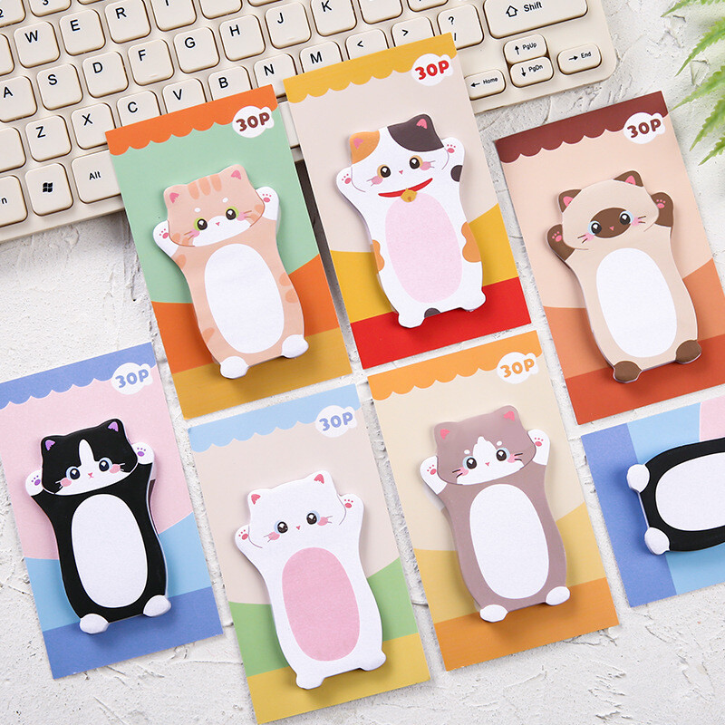 1 buc. Cute Kawaii Cat Kitty Note lipicioase Autocolant Memo Pad Scrapbooking Scoala Rechizite de birou Papetarie Semn de carte cadou