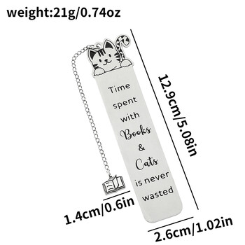 Μεταλλικός σελιδοδείκτης κινουμένων σχεδίων για γάτα, χαριτωμένοι μεταλλικοί σελιδοδείκτες με φούντα, αναλώσιμα γραφείου ανάγνωσης για τους λάτρεις του βιβλίου