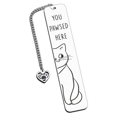 Semn de carte din metal cu pisici de desene animate, semne de carte drăguțe din metal cu ciucuri, rechizite de birou pentru lectură pentru iubitorii de cărți iubitoare de pisici