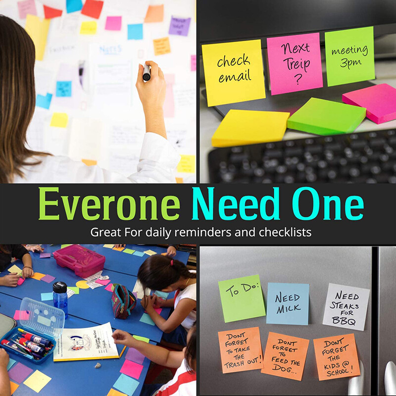 100 listova/paket Šarene ljepljive bilješke Naljepnice Indeks Memo blok Samoljepljivi blokovi za kućni ured Bilježnica Studentski uredski pribor