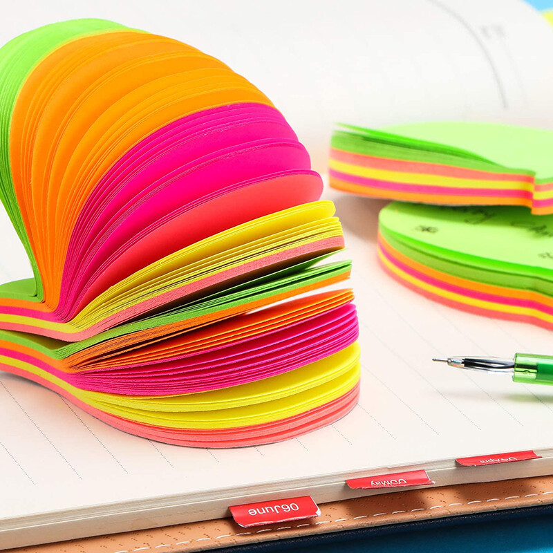 100 de coli Note lipicioase colorate Note post auto lipicioase Săgeată inimă Blocnote creative Planificator autocolant pentru rechizite școlare de birou