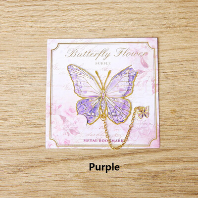 2024 Semn de carte din metal cu fluture drăguț Semn de carte colorat bronzat cu lanț Cadouri pentru iubitorii de cărți, cititori, scriitori, prieteni, adulți