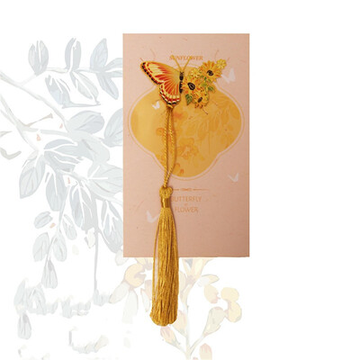 2024 Semn de carte din metal cu fluture drăguț Semn de carte colorat bronzat cu lanț Cadouri pentru iubitorii de cărți, cititori, scriitori, prieteni, adulți