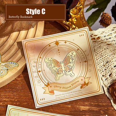 2024 Semn de carte din metal cu fluture drăguț Semn de carte colorat bronzat cu lanț Cadouri pentru iubitorii de cărți, cititori, scriitori, prieteni, adulți