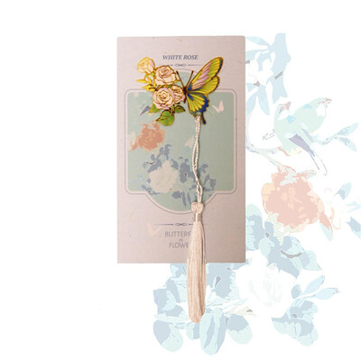 2024 Semn de carte din metal cu fluture drăguț Semn de carte colorat bronzat cu lanț Cadouri pentru iubitorii de cărți, cititori, scriitori, prieteni, adulți